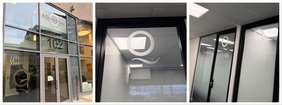 A collage of the exterior and interior window and door graphics for Equatorial.